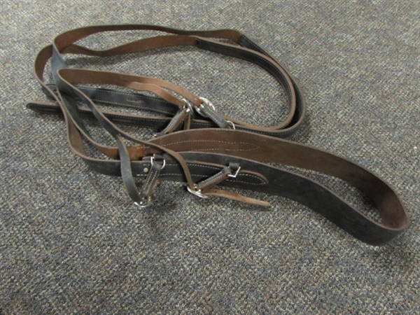 LIKE NEW LEATHER DRIVING HARNESS WITH BREECHING