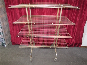 SUPER HANDY, LARGE ROLLING METAL SHELVING UNIT WITH WIRE RACKS