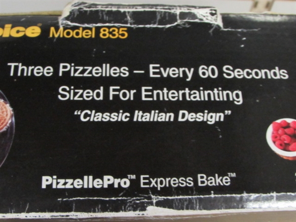 MAKE PARTY SIZE PIZZAS AT HOME WITH THIS NEW IN BOX CHEF'S CHOICE PIZELLE PRO & VACUUM SEAL STORAGE