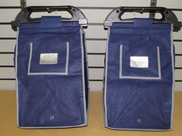 DO YOUR PART FOR THE ENVIRONMENT WITH THESE TWO HANDY CART HELPER REUSABLE SHOPPING BAGS-THEY'RE NEW!