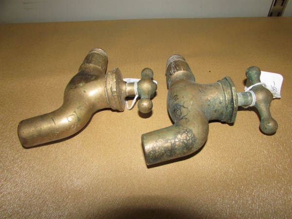 PAIR OF VINTAGE BRASS FAUCETS-WITH ABSOLUTELY BEAUTIFUL PATINA!
