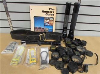 ACCESSORIES FOR THE OUTDOORSMAN-F.M. PITT CO. BELT, MAG-LITES, SCOPE & MORE!