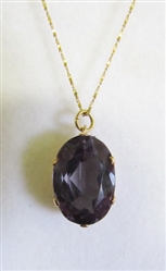 GORGEOUS 18 CARAT SYNTHETIC ALEXANDRITE SET IN 14K SOLID ITALIAN GOLD