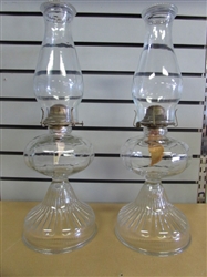 LIGHT UP YOUR LIFE WITH THIS PAIR OF ATTRACTIVE VINTAGE HURRICANE LAMPS