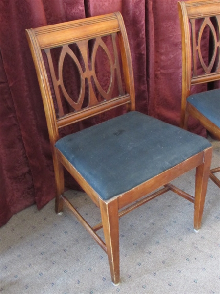 SECOND PAIR OF HEPPLEWHITE STYLE SIDE CHAIRS WITH UPHOLSTERED SEAT