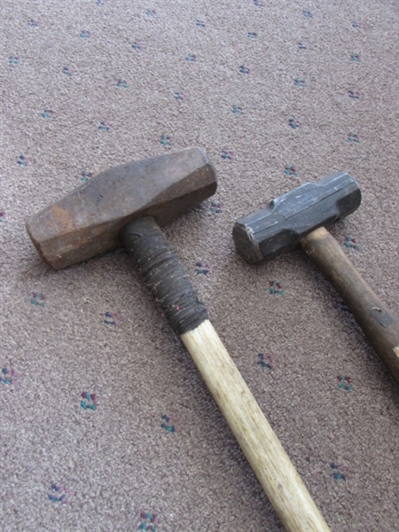 TWO HEAVY DUTY SLEDGE HAMMERS FOR THOSE TOUGH JOBS