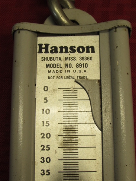 VINTAGE HANSON THE VIKING MODEL 8910 100 LB. HANGING SCALE
