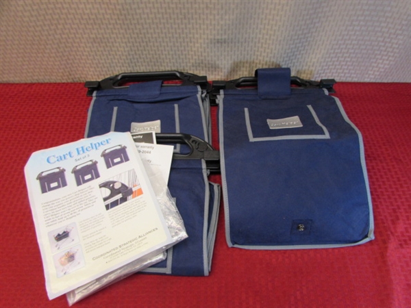 SET OF THREE NEW CART HELPER SHOPPING BAGS WITH COMFORTABLE HANDLE