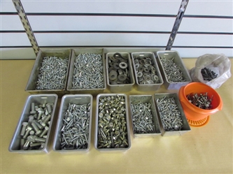 LOADS OF CLEAN, WELL ORGANIZED HARDWARE SCREWS, NAILS, WASHERS & BOLTS