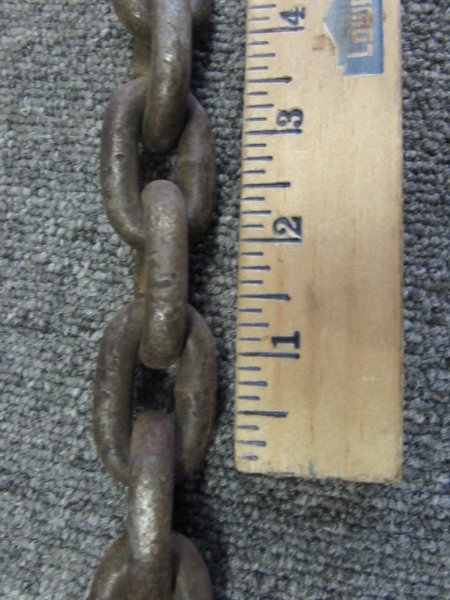 CHAIN! TWO LENGTHS WITH HOOKS, OVER 15'
