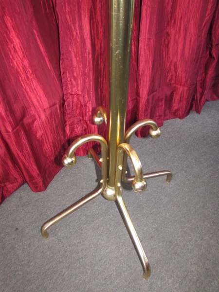 HANG YOUR HAT & COAT ATTRACTIVE POLISHED BRASS FINISH COAT RACK