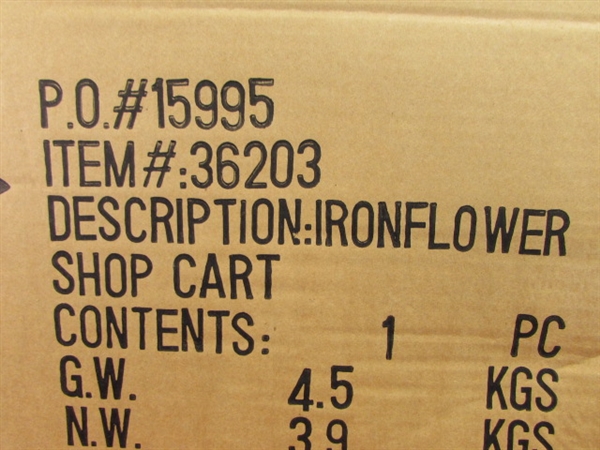 IRON FLOWER CART KIT - NEW IN BOX WITH WHEELS