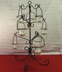 ELEGANT NEW WROUGHT IRON HANGING CANDELABRA TREE - GREAT CENTERPIECE OR HANG LIKE A CHANDELIER