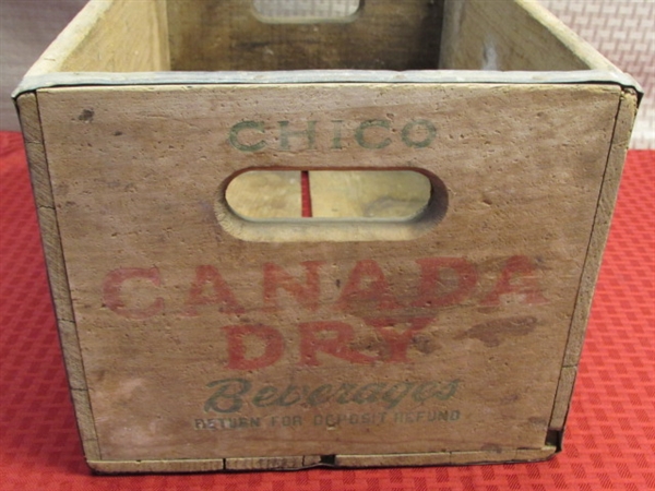 SUPER STURDY, VINTAGE CANADA DRY WOOD CRATE FROM CHICO!