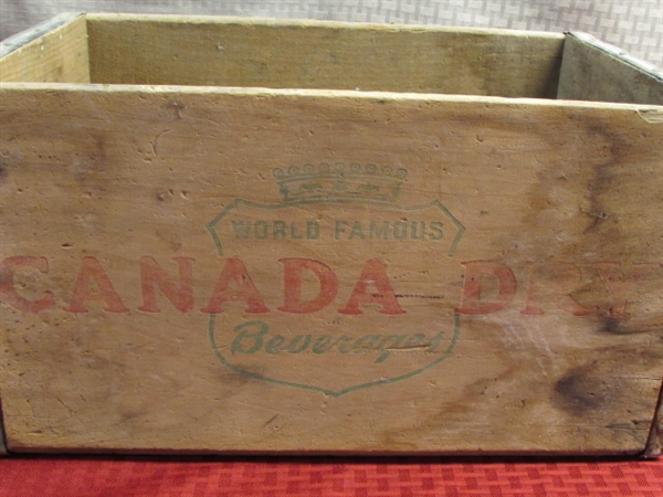 SUPER STURDY, VINTAGE CANADA DRY WOOD CRATE FROM CHICO!