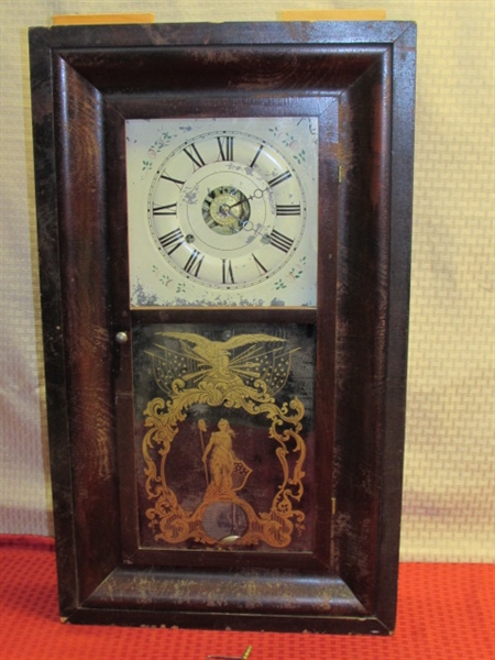 STUNNING ANTIQUE SETH THOMAS WEIGHT DRIVEN MANTLE CLOCK MADE IN THE 1860'S
