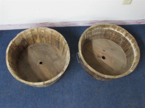 HOW DOES YOUR GARDEN GROW? GREAT IN THESE RUSTIC BARREL PLANTERS & MORE