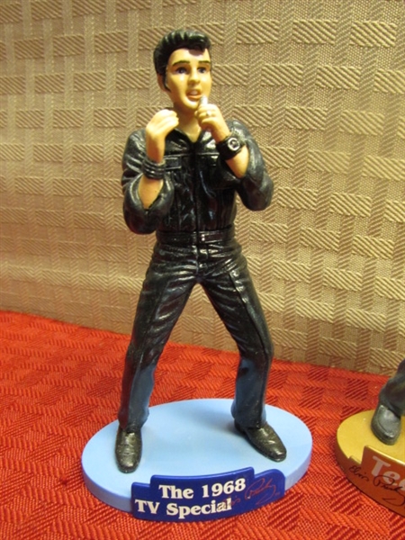 COLLECTIBLE ELVIS MEMORABILIA-PLAYING CARDS, TIN & FIGURINES