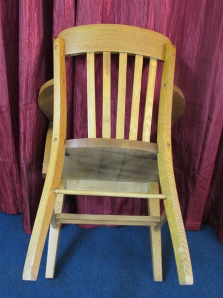 SUPER STURDY VINTAGE SOLID OAK SIDE CHAIR, IT IS A CLASSIC