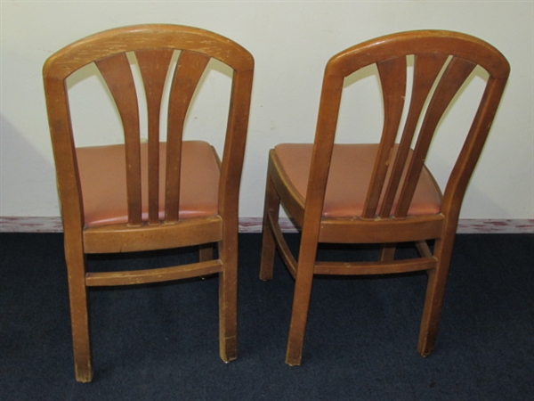 TWO WELL MADE, VINTAGE SOLID MAPLE SIDE CHAIRS WITH UPHOLSTERED SEATS #2