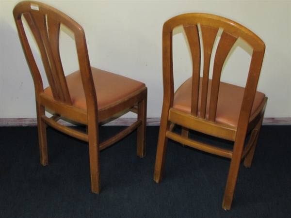 TWO WELL MADE, VINTAGE SOLID MAPLE SIDE CHAIRS WITH UPHOLSTERED SEATS #3