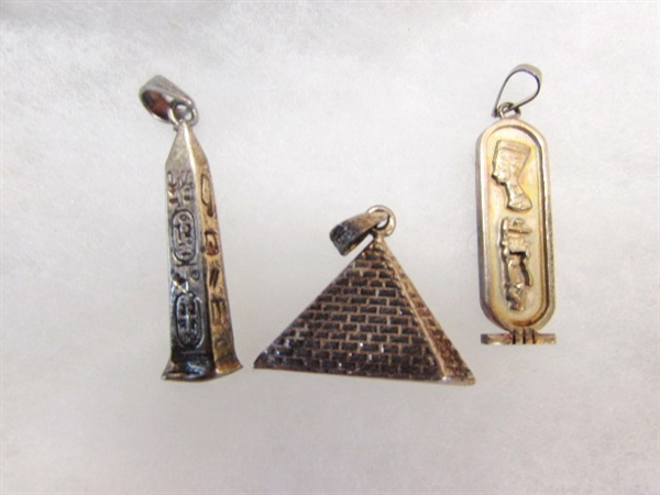 THREE SILVER EGYPTIAN PENDANTS THAT LOOK GREAT TOGETHER OR SEPARATE