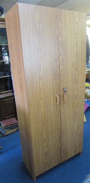 LARGE TWO DOOR WARDROBE WITH ADJUSTABLE SHELVES