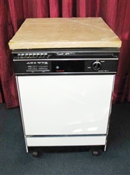 GE POTSCRUBBER DISH WASHER WITH BUTCHER BLOCK TOP