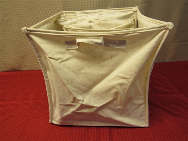 FOUR LARGE FOLD UP CANVAS TOTE BAGS