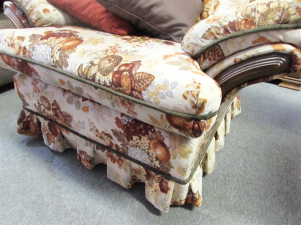 COMFY UPHOLSTERED ARM CHAIR-MATCHES THE SOFA IN THE LAST LOT!