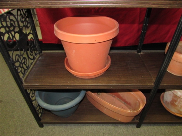 LARGE MULTI SHELF UNIT GREAT FOR YOUR POTTED PLANTS ON THE PATIO-PLUS LOADS OF PLANTERS
