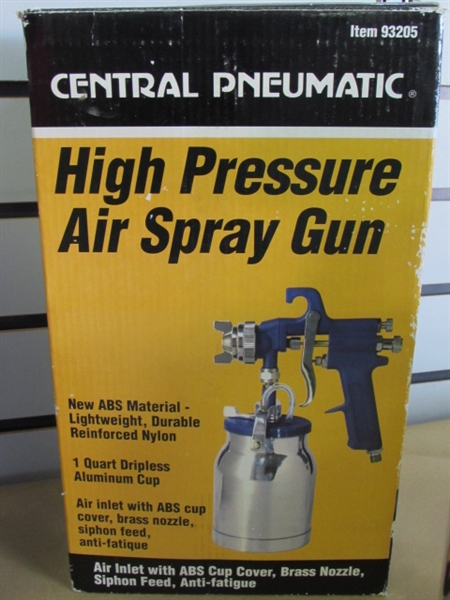 TEXTURE & PAINT - NIB CENTRAL PNEUMATIC AIR TEXTURE GUN & HIGH PRESSURE AIR SPRAY GUN