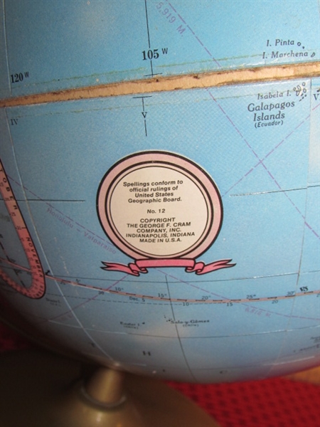 VINTAGE CRAM'S IMPERIAL WORLD GLOBE ON STAND