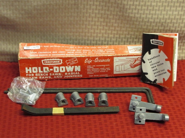 NEW IN BOX CRAFTSMAN HOLD-DOWN FOR YOUR BENCH SAWS, RADIAL ARM SAWS & JOINERS