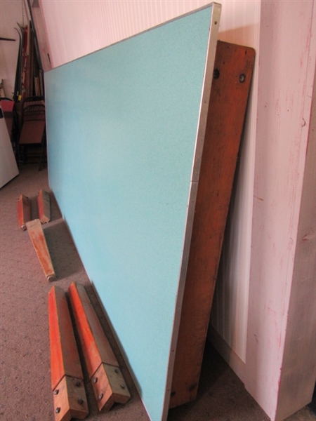 WOW!! WORK ON ANYTHING WITH THIS LARGE FORMICA TOP SHOP/CRAFT TABLE