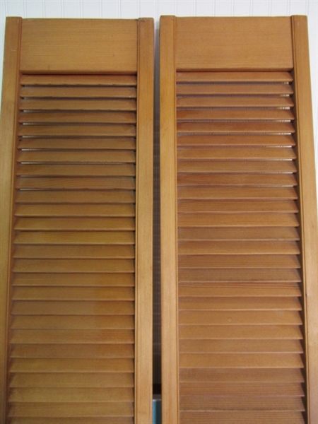 TWO TALL WOOD SHUTTERS FOR SO MANY REASONS