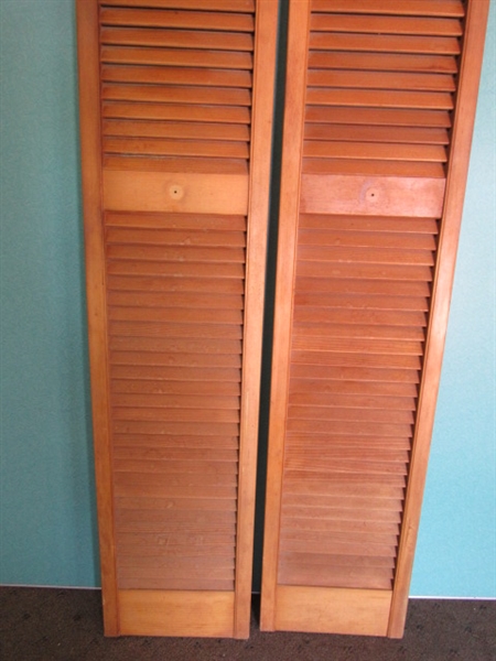 TWO TALL WOOD SHUTTERS FOR SO MANY REASONS