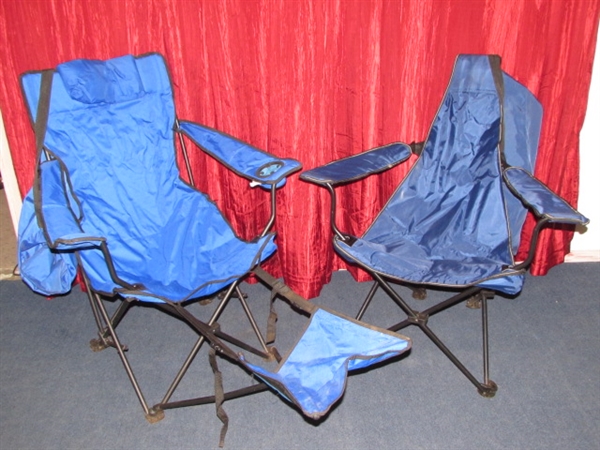 THE LAZY DAYZ OF SUMMER-LOUNGE AROUND IN TWO SUPER COMFY DELUXE FOLDING CAMP CHAIRS