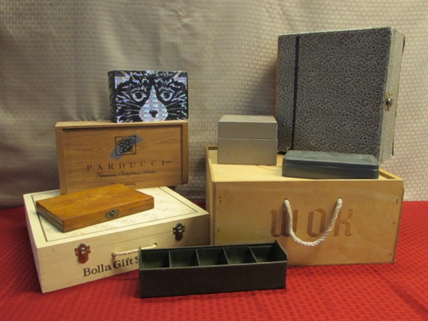 GREAT SELECTION OF NIFTY BOXES FOR YOUR CREATIVE PROJECT BOXES-WOOD, VINTAGE METAL &  MORE
