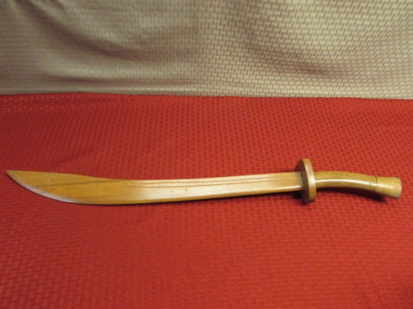 HAND CRAFTED WOODEN DECORATIVE SWORD