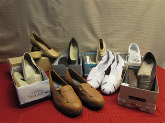 LADIES SHOES-NEW & LIKE NEW, INCLUDES LEATHER, BRANDS LIKE NATURALIZER, SOFT SPOTS & MORE
