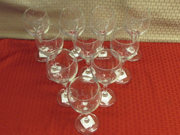 TEN NEW LIBBY WINE GLASSES GO AHEAD, THROW A PARTY!