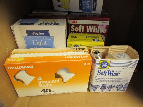 LIFETIME SUPPLY OF LIGHT BULBS, MANY DIFFERENT TYPES