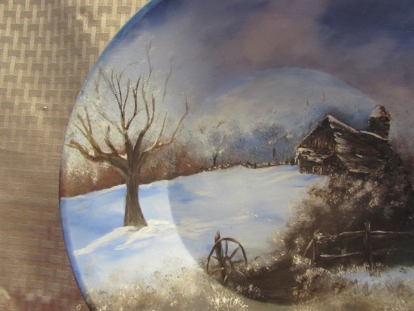 RUSTIC CABIN DECOR-HAND PAINTED GOLD PAN