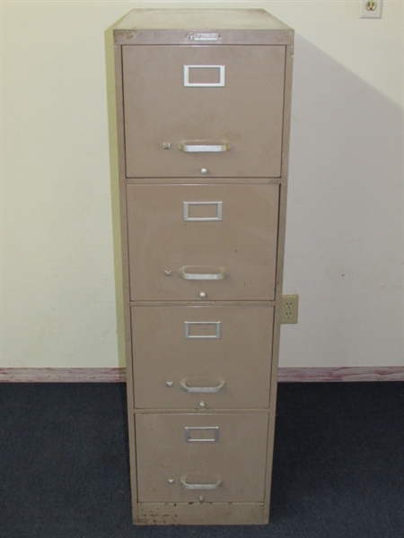 STURDY FOUR DRAWER METAL FILE CABINET