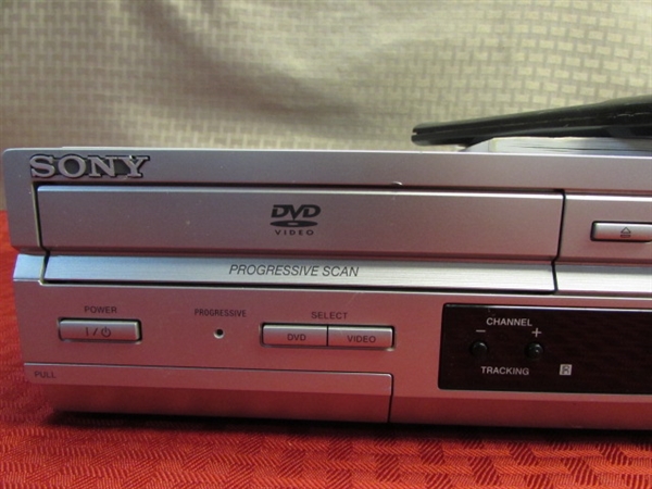 SONY DVD/VIDEO CASSETTE PLAYER WITH REMOTES