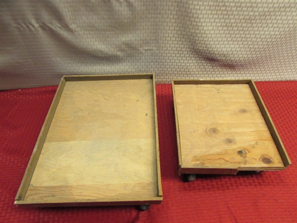 TWO ROLLING PLANT STANDS