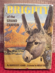 VINTAGE 1953 SIGNED COPY "BRIGHTY OF THE GRAND CANYON" BY MARGUERITE HENRY. ADORABLE!