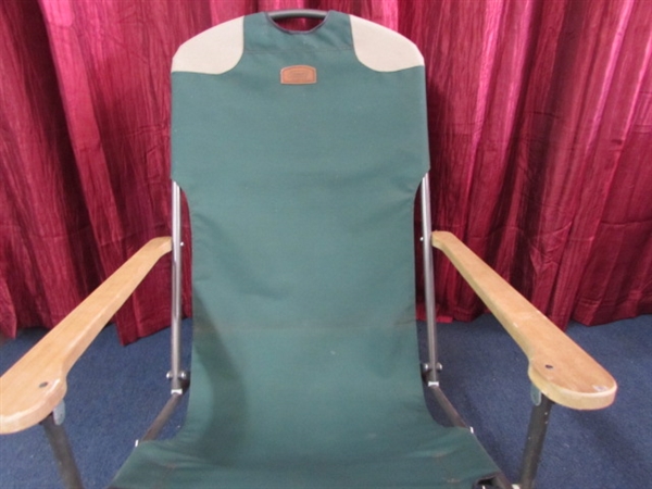 RELAX IN THIS VERY NICE COLEMAN FOLDING CHAIR PLUS A SOFT SIDE COOLER