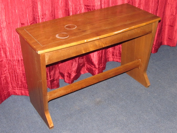 PIANO BENCH WITH STORAGE-ALSO WORKS AROUND THE DINING ROOM TABLE OR UNDER A WINDOW